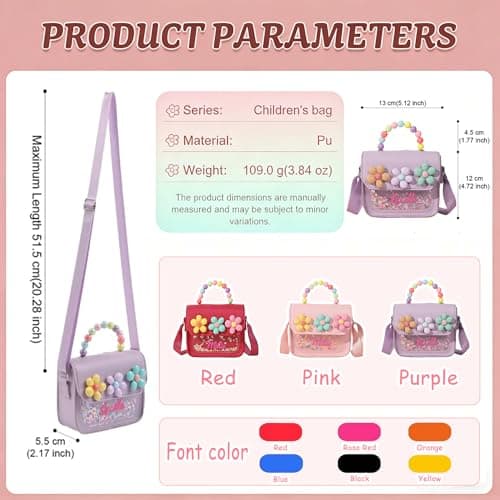 TIRXUIND Personalized Shoulder Bag for Girls – Custom Name Crossbody Bag, PU Leather Purse for Kids, Travel Vacation School Bag — view 2