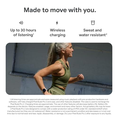 Google Pixel Buds Pro 2 - Noise Canceling Earbuds - Up to 31 Hour Battery Life with Charging Case - Bluetooth Headphones - Compatible with Android - Hazel — view 6