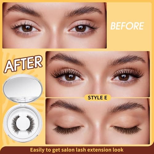 QUEWEL Magnetic Eyelashes Natural Look, 2pairs Reusable Lashes with Applicator, Easy to Use without Eyeliner(XK-Mag-B+E) — view 3