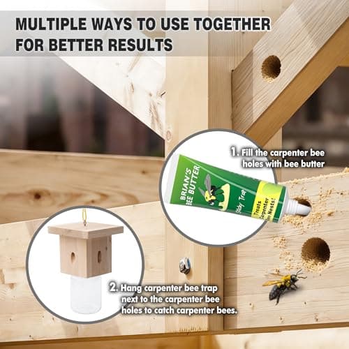 1 PCS Wood Carpenter Bee Trap for Outside - Best Bee Trap - Nature Hanging Carpenter Bee Traps Plastic Jar Outdoor - Insect Traps — view 5