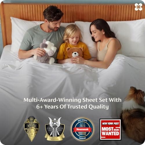 Bedsure 100% Rayon Derived from Bamboo Sheets Queen Size Set, Cooling Sheets for Hot Sleepers, Breathable & Soft Queen Bedsheets, Deep Pocket Up to 16 Inches, Bedsheet & Pillowcase Sets, White — view 2