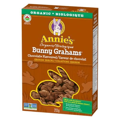 ANNIE'S Chocolate Graham Cookies Snacks, Organic, No Artificial Flavours, No Synthetic Colours, 213 Grams Package of Bunny Shaped Cookies, Chocolate — view 8