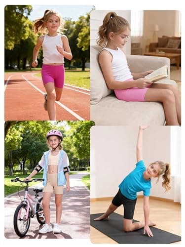 Resinta 6 Pack Girls Bike Shorts Under Dress Dance Cartwheel Shorts for Toddler Kids Summer Clothes Multicolor — view 5