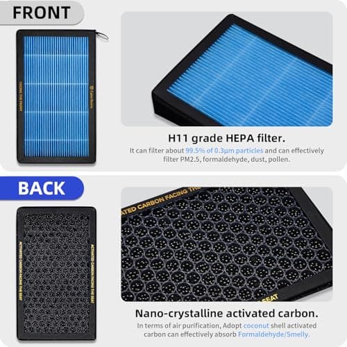 CYBERBEANS Air Conditional Replacement with Activated Carbon for Tesla Model 3 Model Y HEPA Cabin Air Filter Accessories 2016-2024/2025/2026 Upgraded Version(2 Pack) — view 2