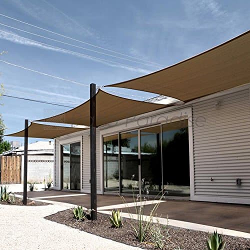 Patio Paradise 13' x 13' Brown Sun Shade Sail Quadrangle Canopy - Permeable UV Block Fabric Durable Outdoor - Customized Available — view 5
