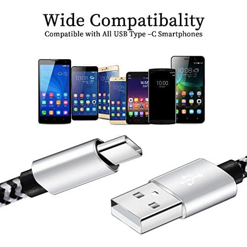 QQLIKE USB Type c Cable, 5 Pack (6FT) Nylon Braided USB C Cables 3A Fast Charging Charger for Samsung Galaxy S9/S8 Note8/9 20 10 S21 S20 S10 Plus C Cord — view 5