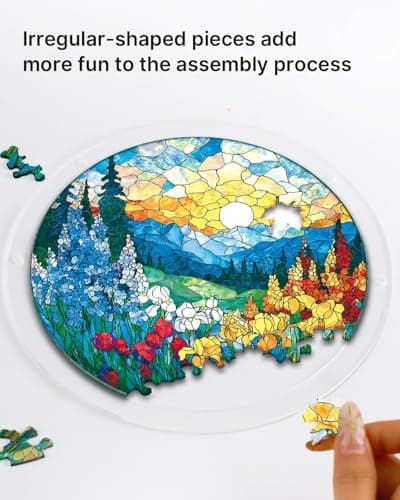 Acrylic Jigsaw Puzzle Suncatcher, Butterfly Flower Bird Scenery Acrylic Suncatcher Puzzle, Suncatcher Puzzle Kit, for Doors Garden and Window Hanging — view 2