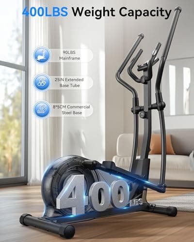 Niceday Elliptical Exercise Machine, Elliptical Machine for Home, Magnetic Elliptical Trainer with 15.5IN Stride, 16 Resistance Levels, 400LBS Loading Capacity Brown — view 3