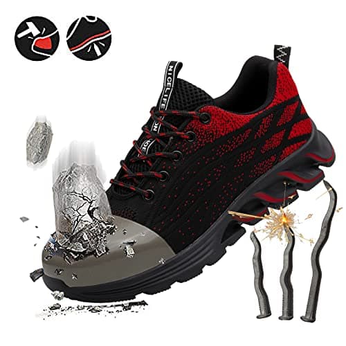 KEXUEJIA Steel Toe Shoes for Men Women Lightweight Industrial & Construction Work Shoes Slip Resistant Puncture Proof Safety Shoes