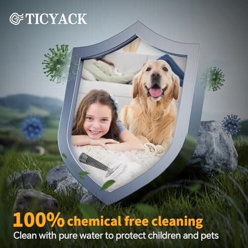 TICYACK Steam Cleaner Handheld for Home-500ml Large Capacity Steam Cleaner with 16 Accessories, Auto Continuous Steam & Safety Lock, Multi-Purpose for Kitchen Grease, Bathroom Grout (Grey/white) — view 4