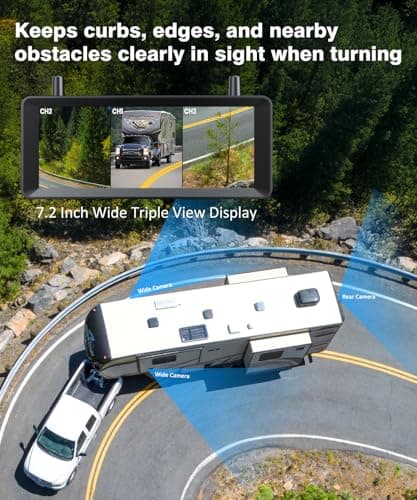 AUTO-VOX Wireless RV Backup Camera System, Rear and Side Coverage — view 2