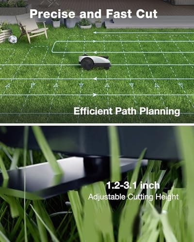 ECOVACS Goat O1000 LiDAR PRO Robot Lawn Mower, Wire-Free Mapping with LiDAR Navigation, AI Obstacle Avoidance, Built-in TruEdge Edge Trimmer, App Control, for Lawns Up to 1/4 Acre — view 5