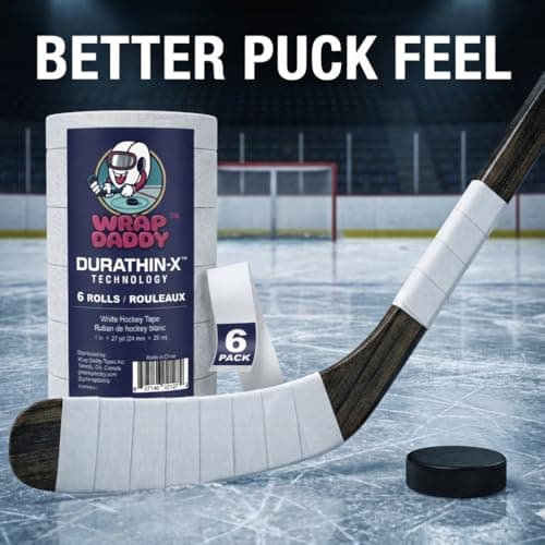 Hockey Tape 6 Pack – Ultra Thin Feel for Maximum Puck Control, Pro Grip Stick Tape that Outperforms Standard Tape, Durable Performance (White, 1") — view 5