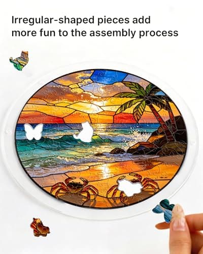 Haunted Halloween Night House, 83 Pieces 7.48 Inches, Acrylic Puzzle Suncatcher, Horror Holiday Suncatcher, Spooky Scene Design, Halloween Ornament — view 3