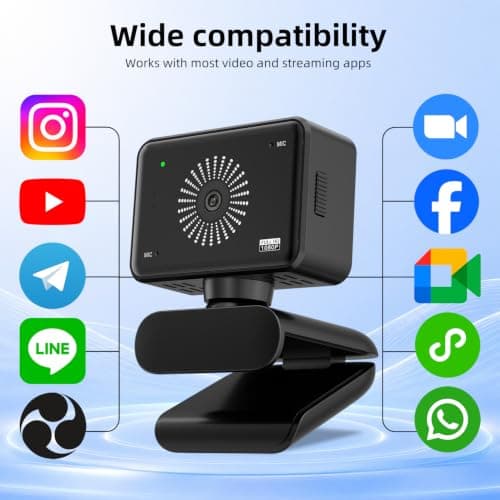 Xweiryn Webcam for PC, 1080P Full HD USB Webcam with Privacy Cover & Built-in Microphone, Plug and Play Computer Web Camera for Video Conference Online Class Live Streaming Video Calling (1080P) — view 2