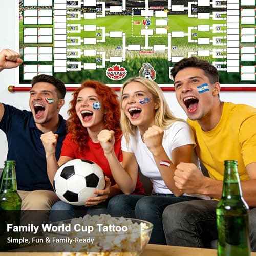 World Cup 2026 Soccer Temporary Tattoos 11 Sheets, Waterproof with Canadian Flag Face Stickers for kids adult, Soccer Fans Makeup World Cup 2026 Merchandise for Game Day, Sports Party Decorations — view 4