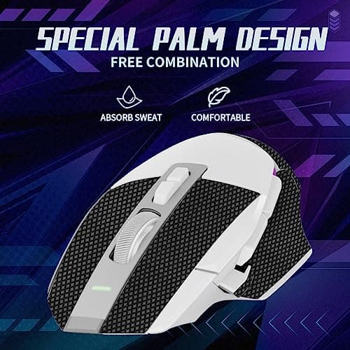 TALONGAMES Mouse Anti Slip Grip Tape Compatible with Logitech G502 X Wired / G502 X Wireless Gaming Mouse, Palm Sweat Absorption, Thin 0.5mm, Cut to Fit, Easy to Apply, Mouse Skin — view 2