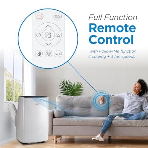 BLACK+DECKER 10,000 BTU Portable Air Conditioner up to 450 Sq.Ft. with Remote Control,White — view 2