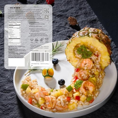 YUHO Shirataki Konjac Rice, 8 Pack Inside, Vegan, Low Calorie Food, Gluten Free, Fat Free, Keto Friendly, Low Carbs, Holiday Gifts, Healthy Diet 53.61 Oz (1520 g)