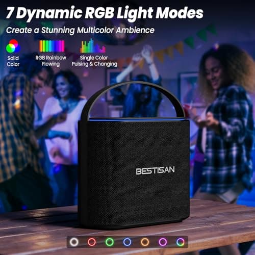BESTISAN Bluetooth Speakers 2.1CH with 90W Max & 50W Subwoofer, Stereo Loud Sound, 7 RGB Lights, 15H Playtime, Hands-Free Calling, TWS, Portable for Outdoor Party, Camping, Travel, Garage, Workshop — view 2