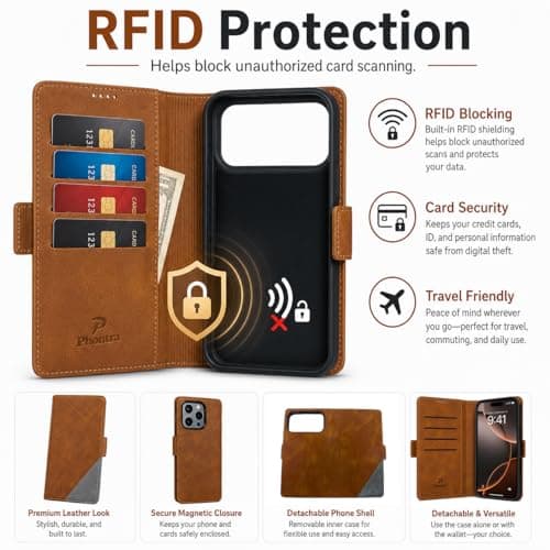 Phontra EMF Protection Anti Radiation Cell Phone Wallet Case for iPhone — view 3