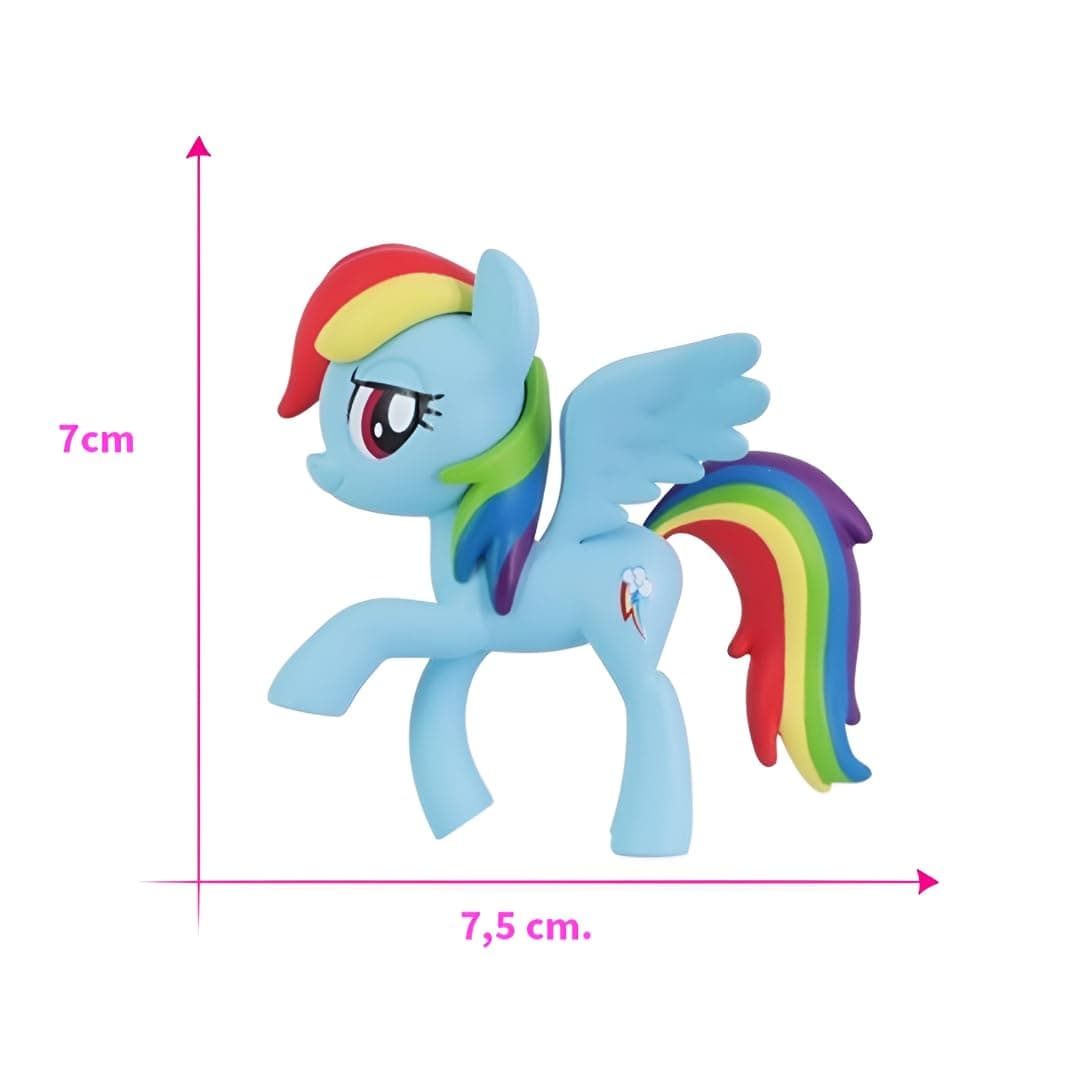 Figuras Little Pony Set 4 Ponis Pinkie Pie Twilight Sparkle Rainbow Dash Fluttershy 6-7 cm Figuras Pony Juguetes Niñas Regalo Coleccionables — view 4