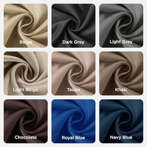 Joydeco Blackout Curtains 63 Inchs Long 52 Wide Black Out Curtains 2 Panels, Thermal Insulated Long Curtain& Drapes, Room Darkening Grommet Drapes for Living Bedroom Window (W52 x L63 Inch, Black) — view 8