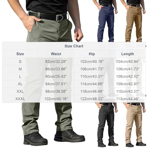 Cargo Pants for Men Work Construction Tactical Pants Lightweight Ripstop Military Pant with Pockets Outdoor Hiking Black — view 6