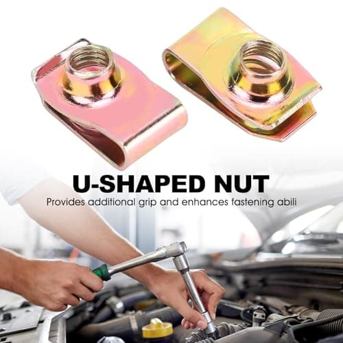 KIMISS 60Pcs U Nut Clip Kit, Stainless Steel U Nuts Clamp Set M4 M5 M6 M8 U Nuts Set for Car Motorcycle Automotive Clips — view 3