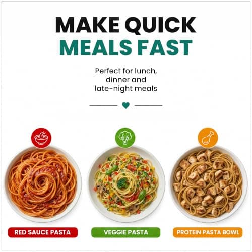 Pasta Zing Spaghetti Pasta Made with Italian Durum Wheat | Ready to Eat Meals in 1 Minute | Fully Cooked, Microwave Meals, Ready Pasta for Dinner, Easy Dinner Sides | Pack of 7, 7.05 Ounce — view 3