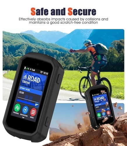 Ermorgen Silicone Case Compatible with Garmin Edge 850/550 + 2 Tempered Glass Screen Protectors, Soft Silicone Cover All-Inclusive Shockproof Protection — view 3