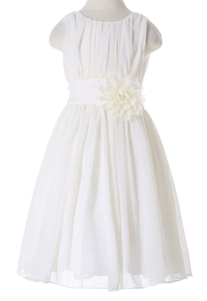 HAPPY ROSE Junior Bridesmaids Little Girls Elegant Ruffle Chiffon Summer Flowers Girls Dresses — view 3