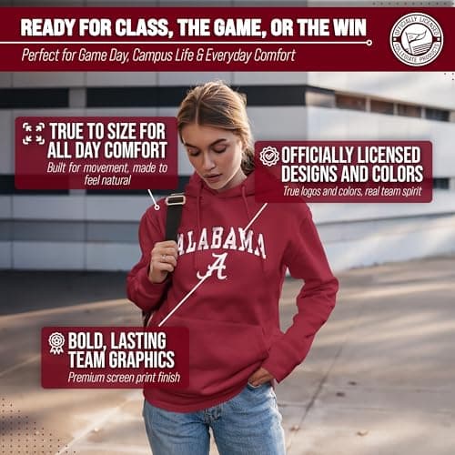 Alabama Crimson Tide Arch & Logo Gameday Hoodie - Crimson Medium — view 4