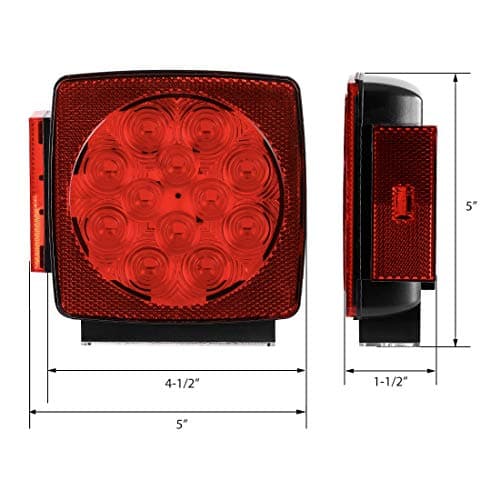 CZC AUTO 12V LED Submersible Trailer Tail Light Kit Stop Tail Turn Signal Lights for Under 80 Inch Boat Trailer Truck RV Snowmobile — view 5