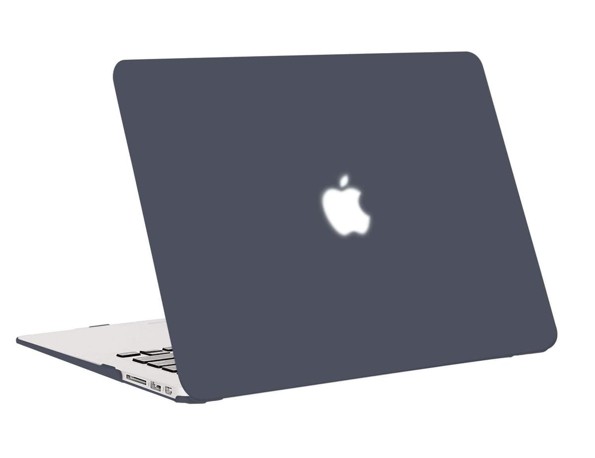 TECOOL Funda Compatible con MacBook Air 13,3 Pulgadas 2010-2017 (A1466 A1369), Carcasa de Plástico Ultrafina y Cubierta de Teclado en UE, Gris-Negro — view 4