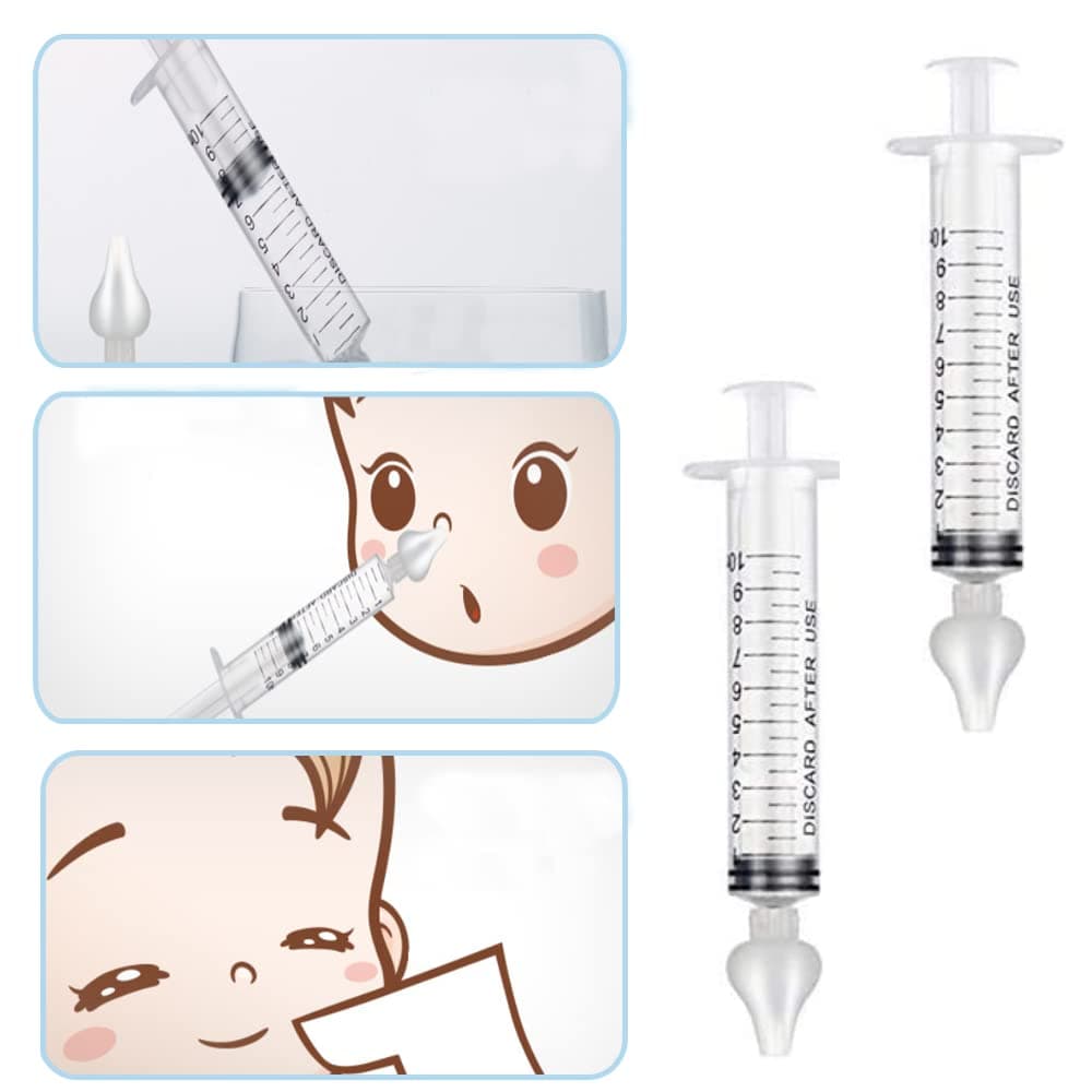 2 Pcs Aspirador Nasal Bebes, Aspiradores Nasales, Silicona limpiador de Nariz Seguro 10 ml, Reutilizable de Irrigador Nasal para Bebes, limpiador de Nariz Seguro, Cómodos y Seguros — view 3