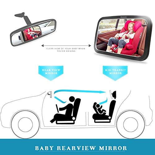 Shynerk Baby Car Mirror, Safety Car Seat Mirror for Rear Facing Infant with Wide Crystal Clear View, Shatterproof, 360° Rotation, Crash Tested and Certified — view 5