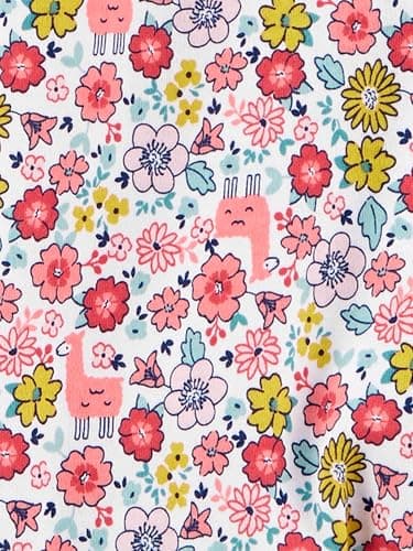 Simple Joys by Carter's Girls' 2-Pack Cotton Footed Sleep and Play, Pink Bears/Floral, 3-6 Months — view 2