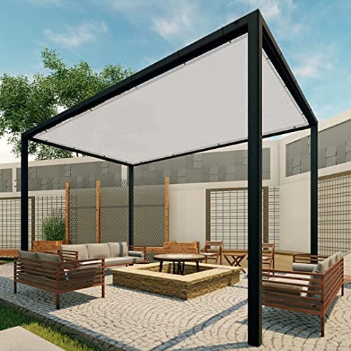 Patio Paradise 9' x 16' Sun Shade Cloth with Grommets Rectangle Shade Sail Straight Edge, Outdoor Patio Shade Canopy Pergola Cover UV Block Fabric for Backyard Deck Garden Activities, Light Grey