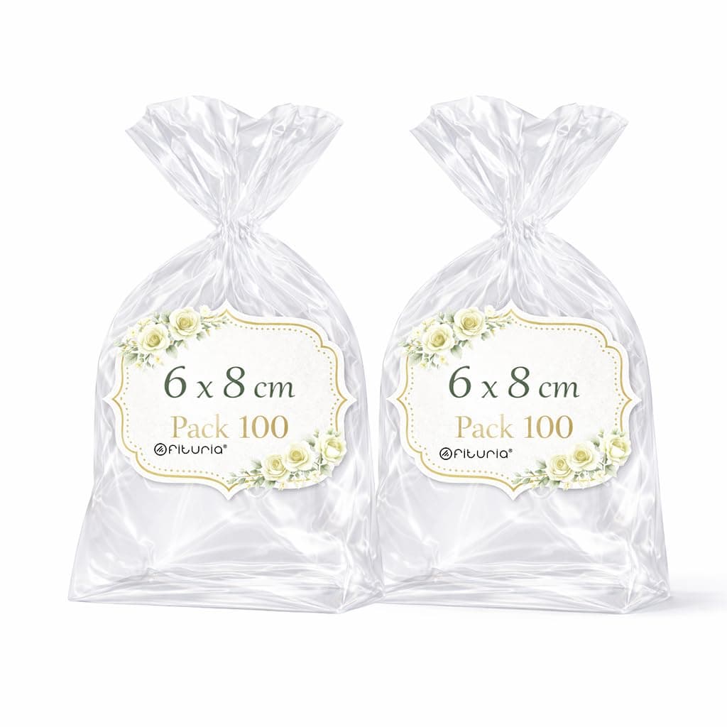 Ofituria Bolsas Celofán Transparente 10 x 15 cm, Bolsas Transparentes para Chuches y Regalos – Bolsas Plastico Transparente para Cumpleaños Infantiles, Galletas y Detalles, 1 Pack (100 Bolsas) — view 8