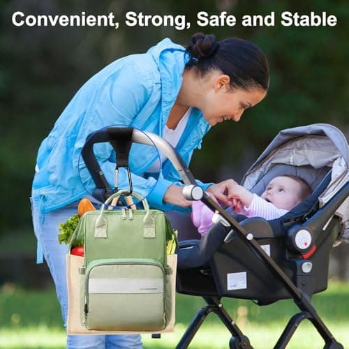 GuoluvSoo 4 Pack Stroller Hooks – Multifunctional Clips for Bags, Diaper Bags, Purse & Backpack. Universal Fit for Strollers, Bikes, Shopping Carts, Wheelchairs, Pet Strollers & Walkers — view 4