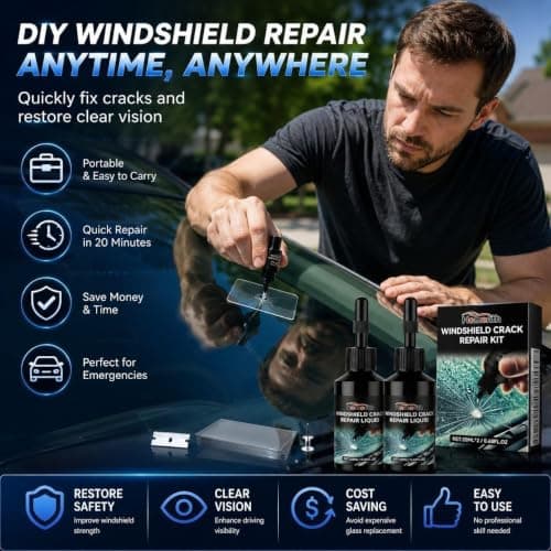 Bighero 2026 Upgrade Windshield Crack Repair Kit, Car Windshield Crack Repair Kit for Cracks, Chips & Bullseye – DIY Glass Repair for Auto Windows, Mirrors, Glasses — view 4