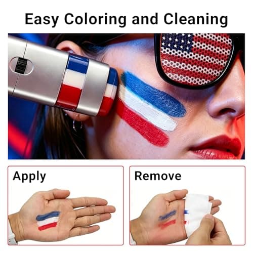 Vryxond 45pcs 2026 World Soccer Cup Fan Gear Set USA Team Fans Kit Game Day Flag Whistle Stickers Face Paint Drawstring Bag Wristband and Headband Set Gifts and Parade Supplies for Soccer Fans — view 4