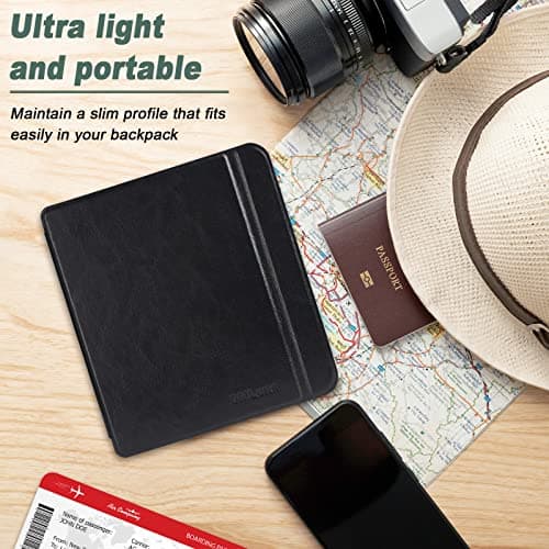 DMLuna Case for Kobo Libra 2 7" (Model:N418, 2021 Release) (Not Fit Kobo Libra Colour 2024), Slim and Lightweight Folio Premium PU Leather Protective Cover with Auto Sleep Wake Feature, Black — view 5