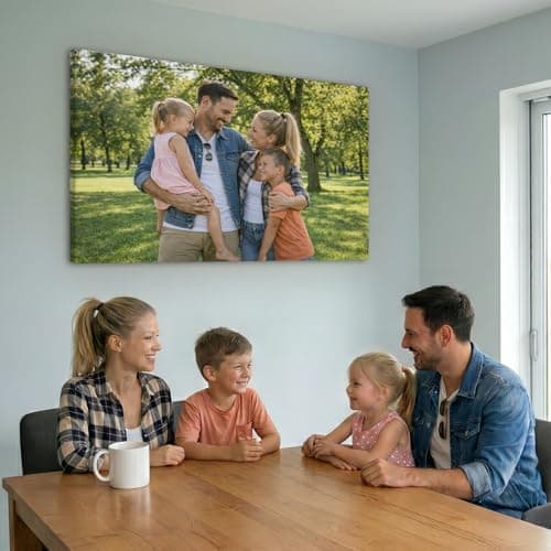 Ship Next Day - Custom Canvas Prints with Your Photos 8x10 Framed Personalized Pictures Wall Art, Customized Gifts for Family Pets Baby Mom Dad Couples Wedding Home Office Decor — view 3