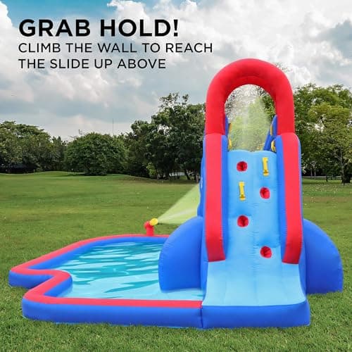 Sunny & Fun Deluxe Inflatable Water Slide Park with Climbing wall & Tunnel — view 3