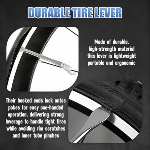5 PCS Bicycle Spoke Wrench Tool, Portable Bike Tools with Tire Lever, Spoke Torque Wrench Kit for 10-15 Gauge Adjuster Cycling Wheel Tension and Electric Vehicle — view 5