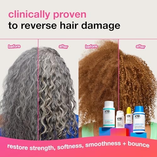 K18 Leave-In Molecular Repair Hair Mask - Peptide Hair Treatment Mask for Bleach, Color, Chemical + Heat Damaged Strands - Immediate + Lasting Damage Reversal in 4 Minutes (0.5 Fl oz) — view 2