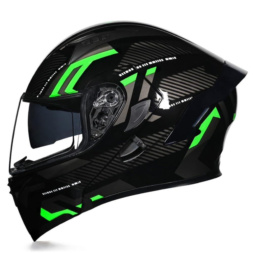Full Face Flip Up Motorcycle Modular Helmet Integrated Motorbike Dual Visor for Adults Men Women Moped Street Racing DOT Approved — view 46