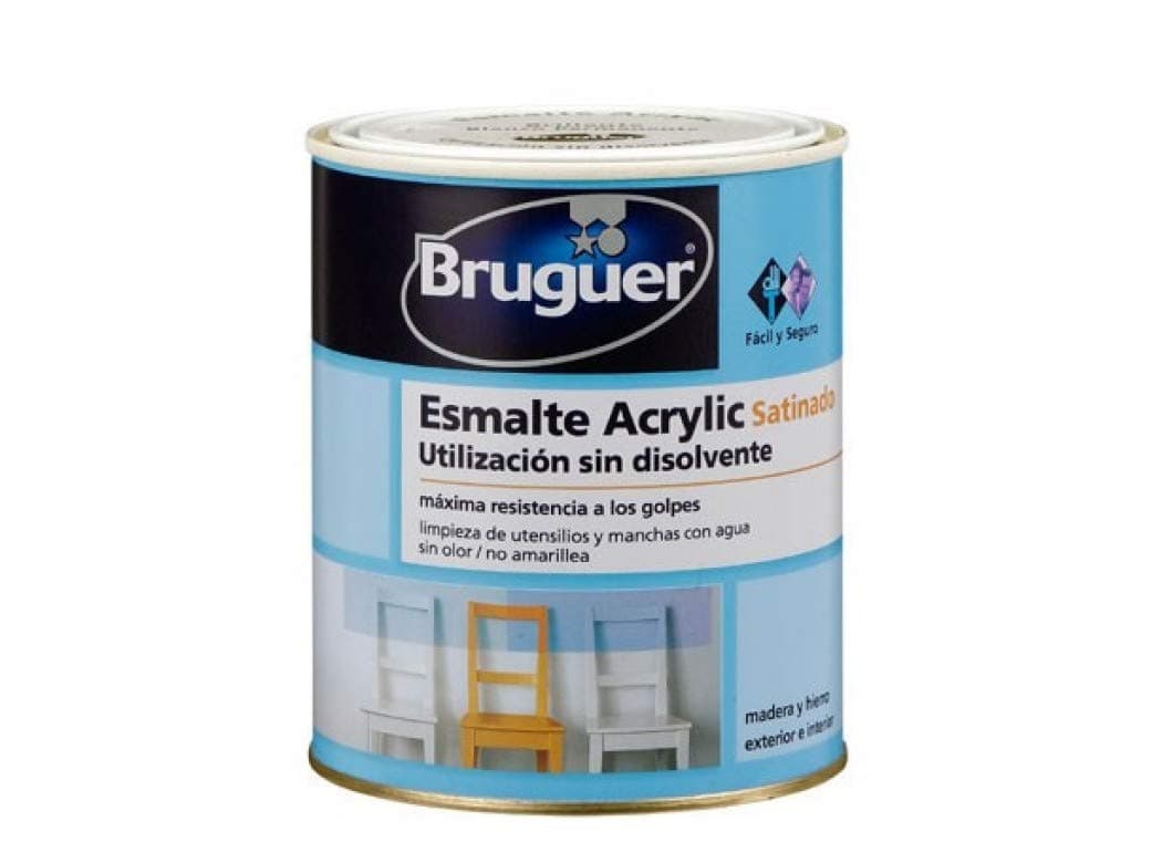 Bruguer Acrylic Multisuperficie Esmalte al agua Satinado - Pintura 750 mL, Blanco Permanente — view 76